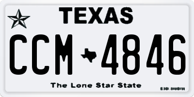 TX license plate CCM4846