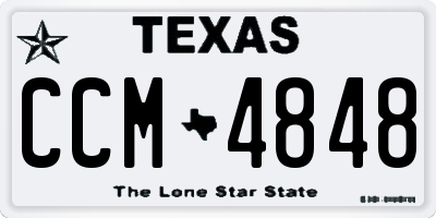 TX license plate CCM4848