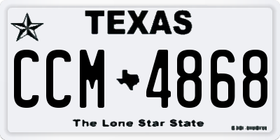 TX license plate CCM4868