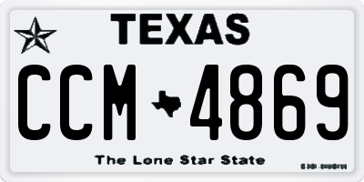 TX license plate CCM4869