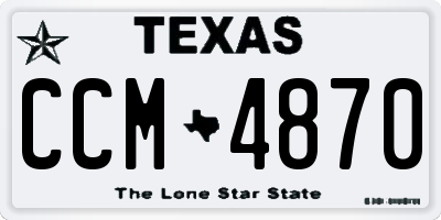 TX license plate CCM4870