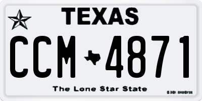 TX license plate CCM4871