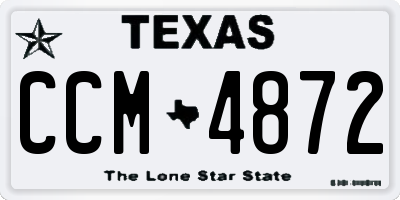 TX license plate CCM4872