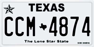 TX license plate CCM4874
