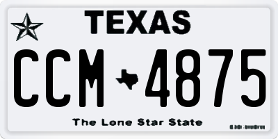 TX license plate CCM4875