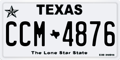 TX license plate CCM4876