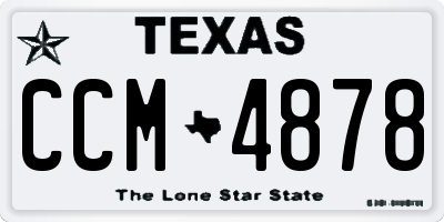 TX license plate CCM4878