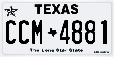 TX license plate CCM4881