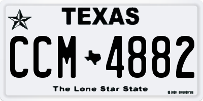 TX license plate CCM4882