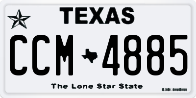TX license plate CCM4885