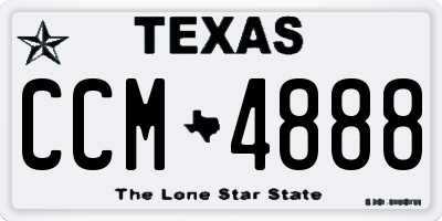 TX license plate CCM4888