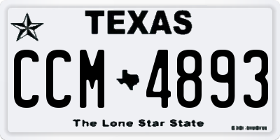 TX license plate CCM4893