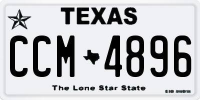 TX license plate CCM4896