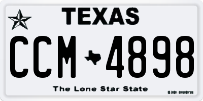 TX license plate CCM4898