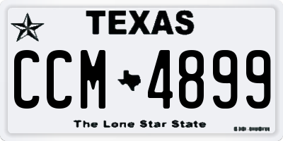 TX license plate CCM4899