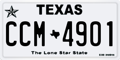 TX license plate CCM4901
