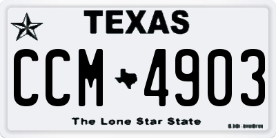 TX license plate CCM4903