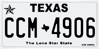 TX license plate CCM4906