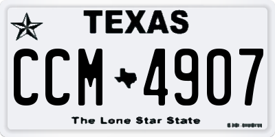 TX license plate CCM4907