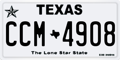 TX license plate CCM4908