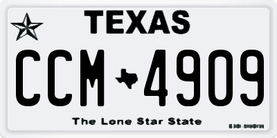 TX license plate CCM4909