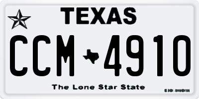 TX license plate CCM4910