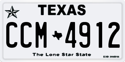 TX license plate CCM4912