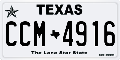 TX license plate CCM4916