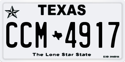 TX license plate CCM4917