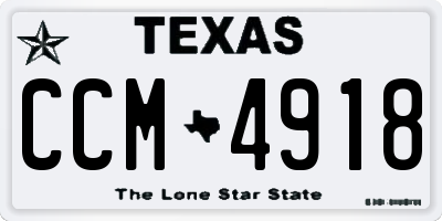 TX license plate CCM4918