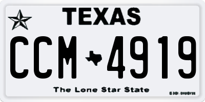 TX license plate CCM4919
