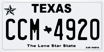 TX license plate CCM4920
