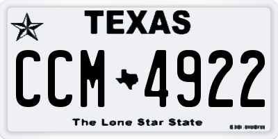 TX license plate CCM4922