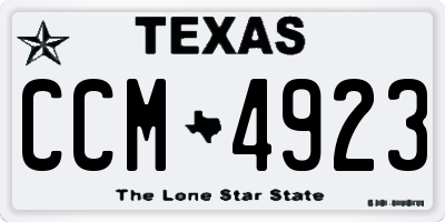 TX license plate CCM4923