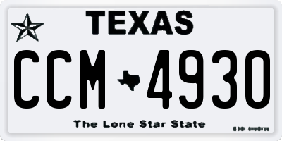 TX license plate CCM4930