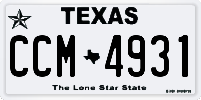 TX license plate CCM4931