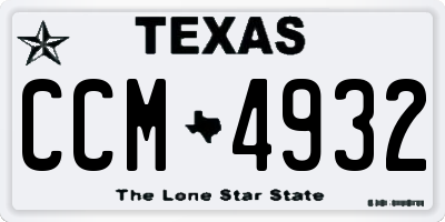 TX license plate CCM4932