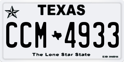 TX license plate CCM4933