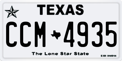 TX license plate CCM4935