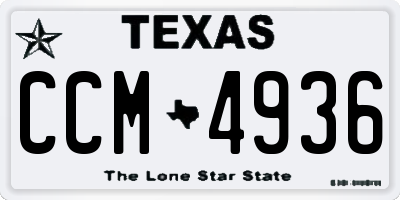 TX license plate CCM4936