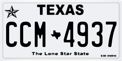 TX license plate CCM4937