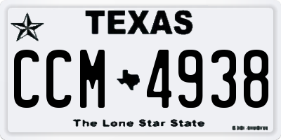 TX license plate CCM4938