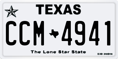 TX license plate CCM4941