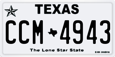 TX license plate CCM4943