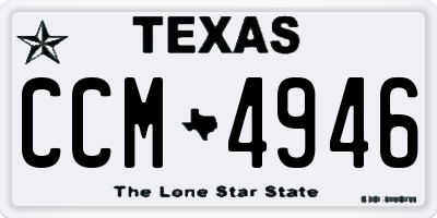 TX license plate CCM4946