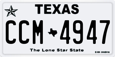 TX license plate CCM4947