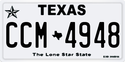 TX license plate CCM4948