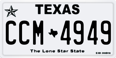 TX license plate CCM4949