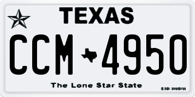 TX license plate CCM4950