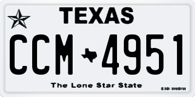 TX license plate CCM4951